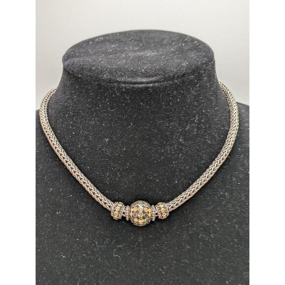 John Hardy Jewelry - John Hardy Sterling Silver & 18kt. Gold Three Slide Dot Necklace 16"